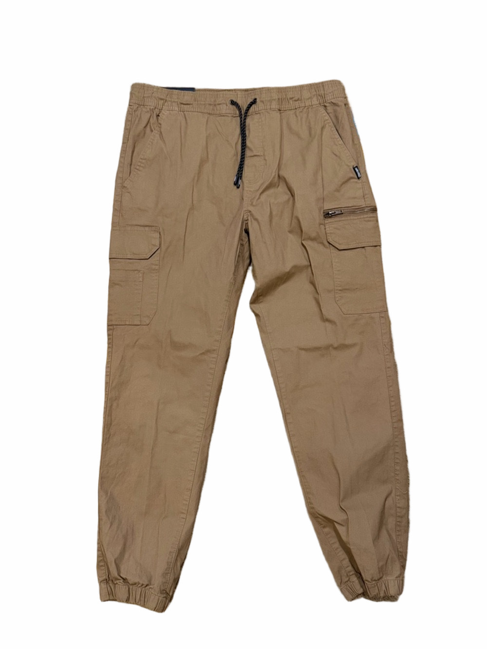 Tony Hawk Men's Cargo Joggers in Tan with Elastic Cuffs - Size Large - NWT